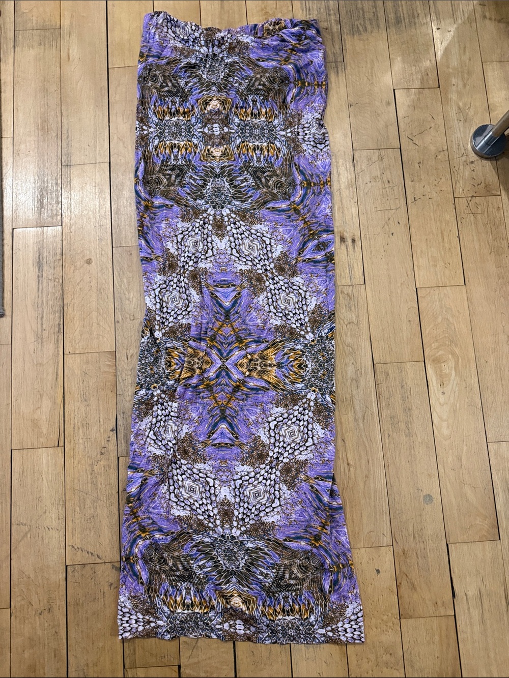 Miss Bikini Purple Patterned Strapless Maxi Dress OS
